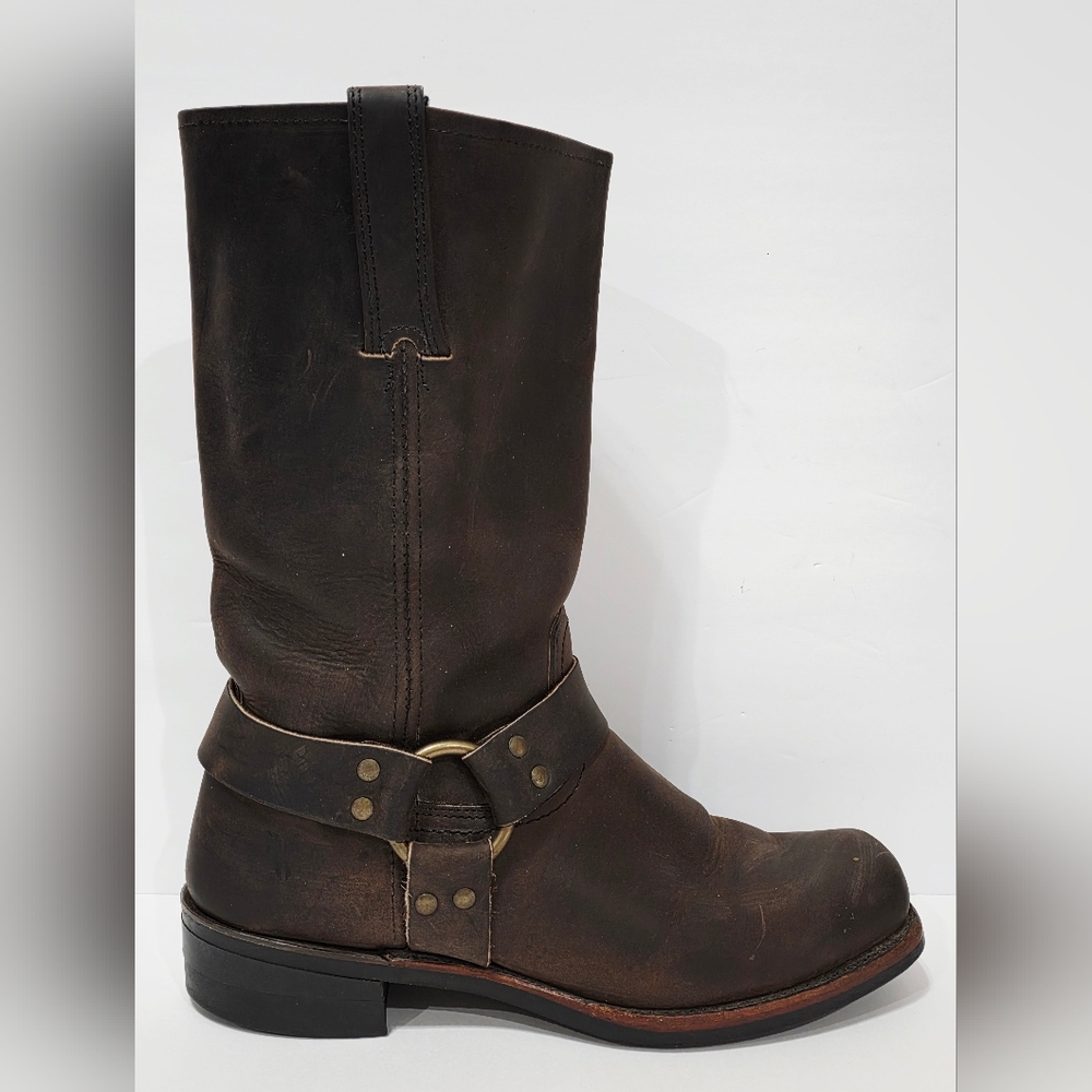 Frye GAUCHO 87350 Brown Leather Boot Riding Moto Harness Men Biker 10 M Used
